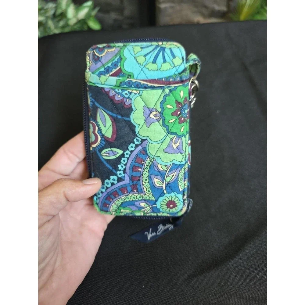 VERA BRADLEY Wallet Wristlet ID Holder Retired Blue/Green Rhapsody Pattern